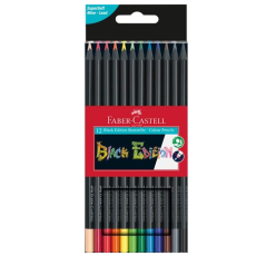 Estuche 12 lápices de colores black edition. faber castell 116412