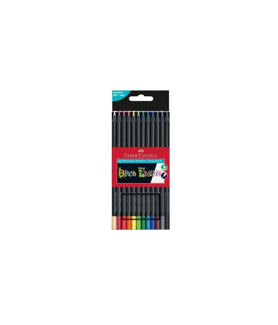 Estuche 12 lápices de colores black edition. faber castell 116412