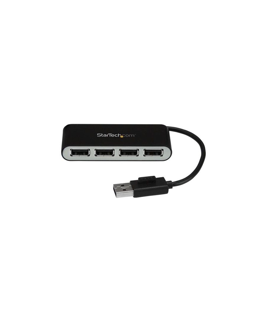 StarTech.com Concentrador Ladrón USB 2.0 de 4 Puertos con Cable Integrado - Hub Portátil USB 2.0 - Imagen 1