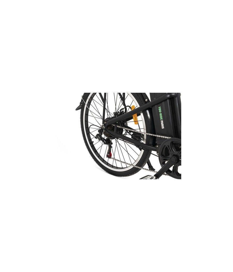 Youin youride paris - paseo - rueda 26” - bat. integrada y extraible - negra