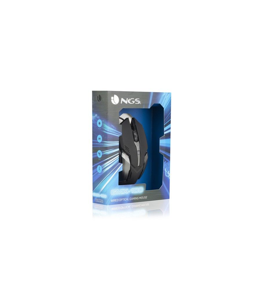 NGS GMX-100 ratón Ambidextro USB tipo A Óptico 2400 DPI - Imagen 7
