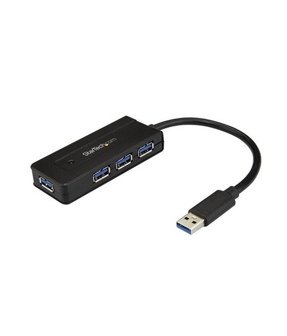 StarTech.com Hub Concentrador USB 3.0 de 4 Puertos - Mini Ladrón USB con Adaptador de Alimentación - Imagen 1