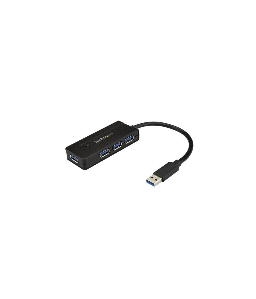 StarTech.com Hub Concentrador USB 3.0 de 4 Puertos - Mini Ladrón USB con Adaptador de Alimentación - Imagen 1