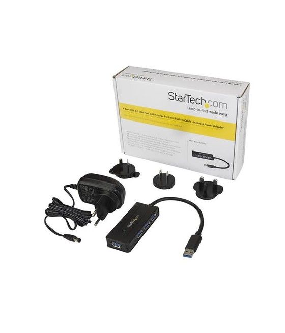 StarTech.com Hub Concentrador USB 3.0 de 4 Puertos - Mini Ladrón USB con Adaptador de Alimentación - Imagen 3