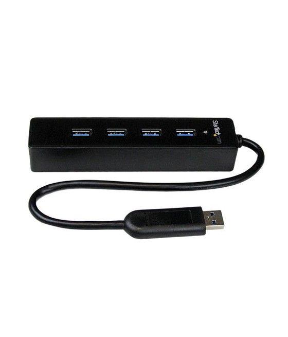 StarTech.com Adaptador Concentrador Hub Ladrón USB 3.0 Super Speed Portátil de 4 Puertos Salidas - Negro - Imagen 1