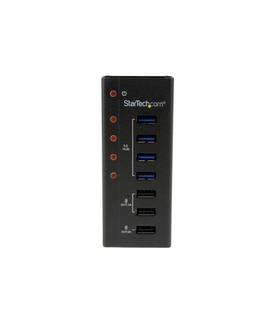 StarTech.com Hub Concentrador USB 3.0 de 4 Puertos y 3 Puertos de Carga USB ( 2x 1A y 1x 2A) - Ladrón con Carcasa de Metal - Ima