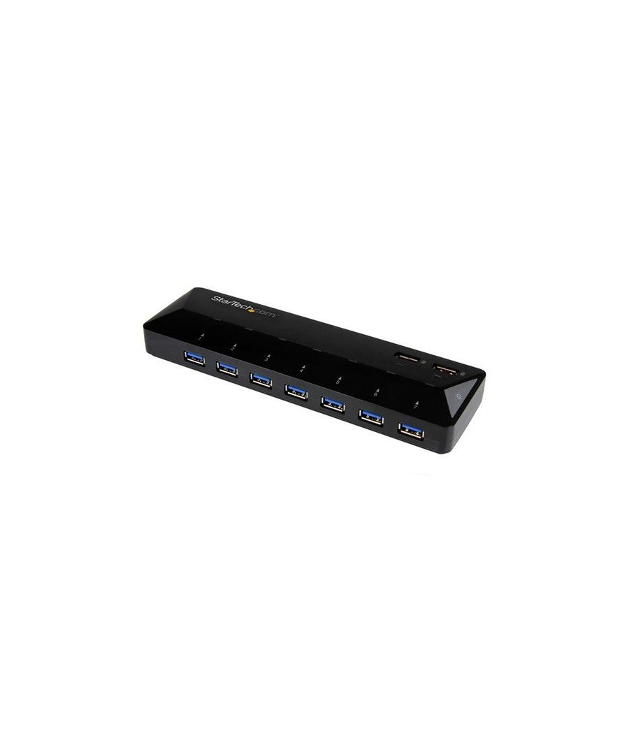 StarTech.com Concentrador USB 3.0 de 7 Puertos - Ladrón con Puertos de Carga y Sincronización - Hub con 2 Puertos de 2,4A - Imag