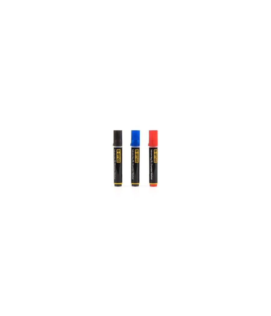 Bi-office pe4004 marcador 3 pieza(s) punta redonda negro, azul, rojo