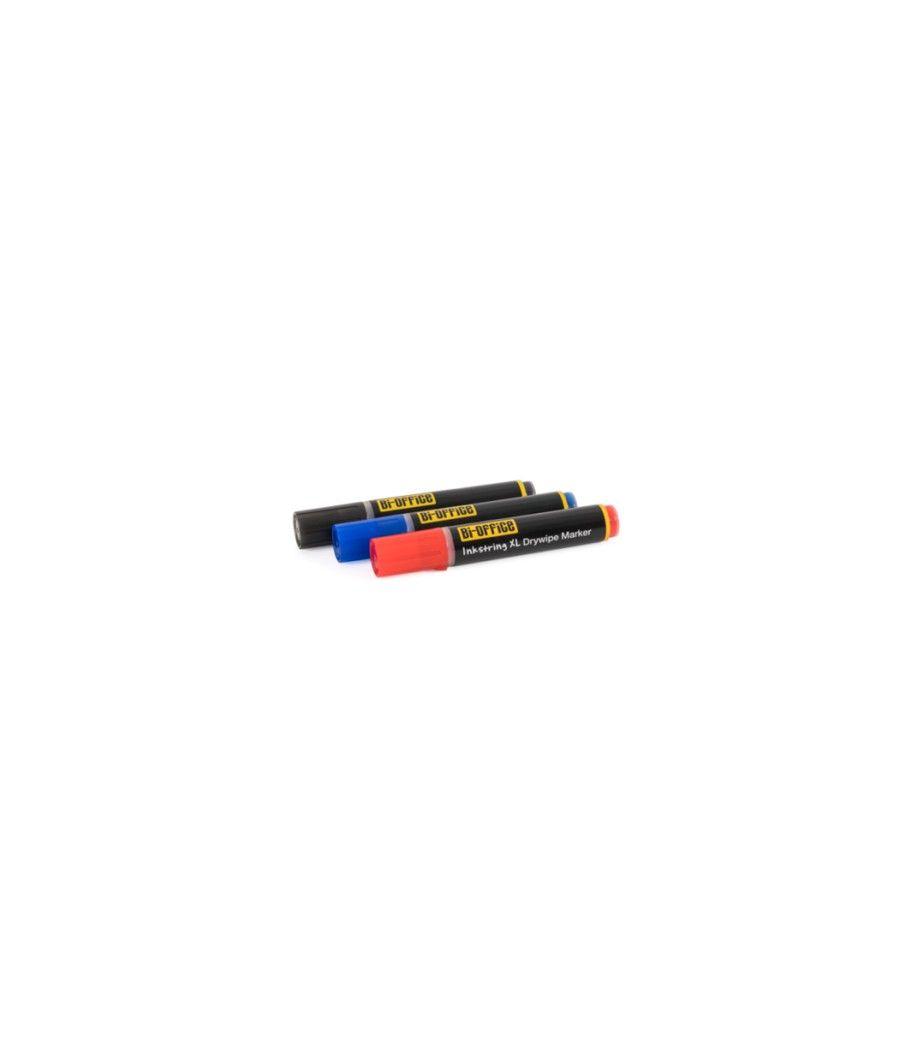 Bi-office pe4004 marcador 3 pieza(s) punta redonda negro, azul, rojo