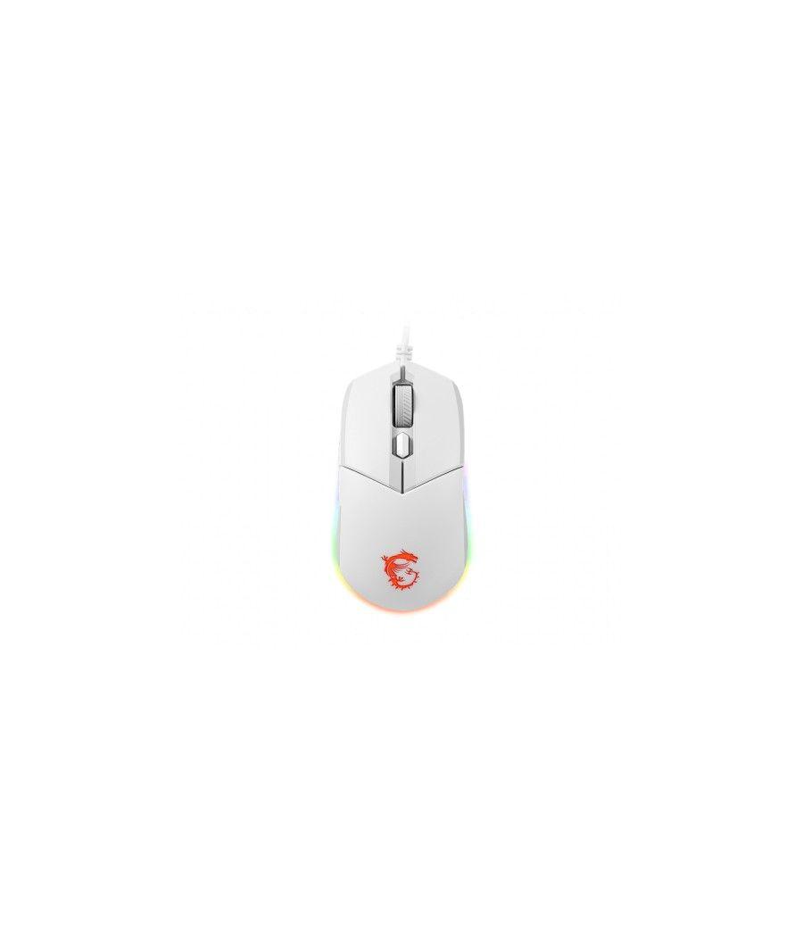 Msi clutch gm11 white ratón ambidextro usb tipo a óptico 5000 dpi