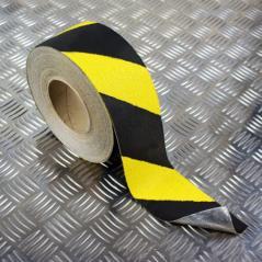 Rollo cinta de seguridad adhesiva antideslizante 50mmx18,3metros negro/amarillo tarifold 197604