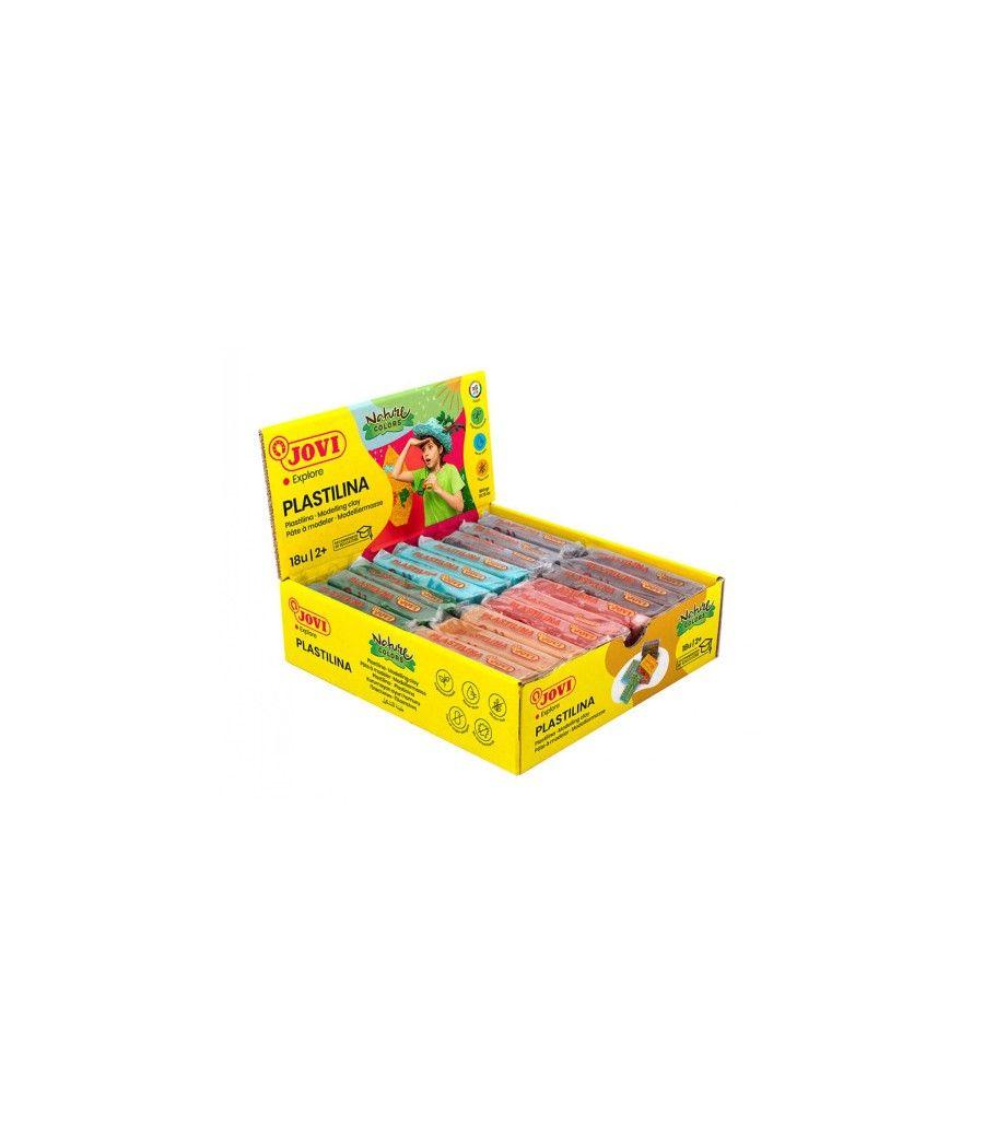 Caja plastilina 18 pastillas de 50gr gama nature colores surtidos (3 uds x color) jovi 70/18n