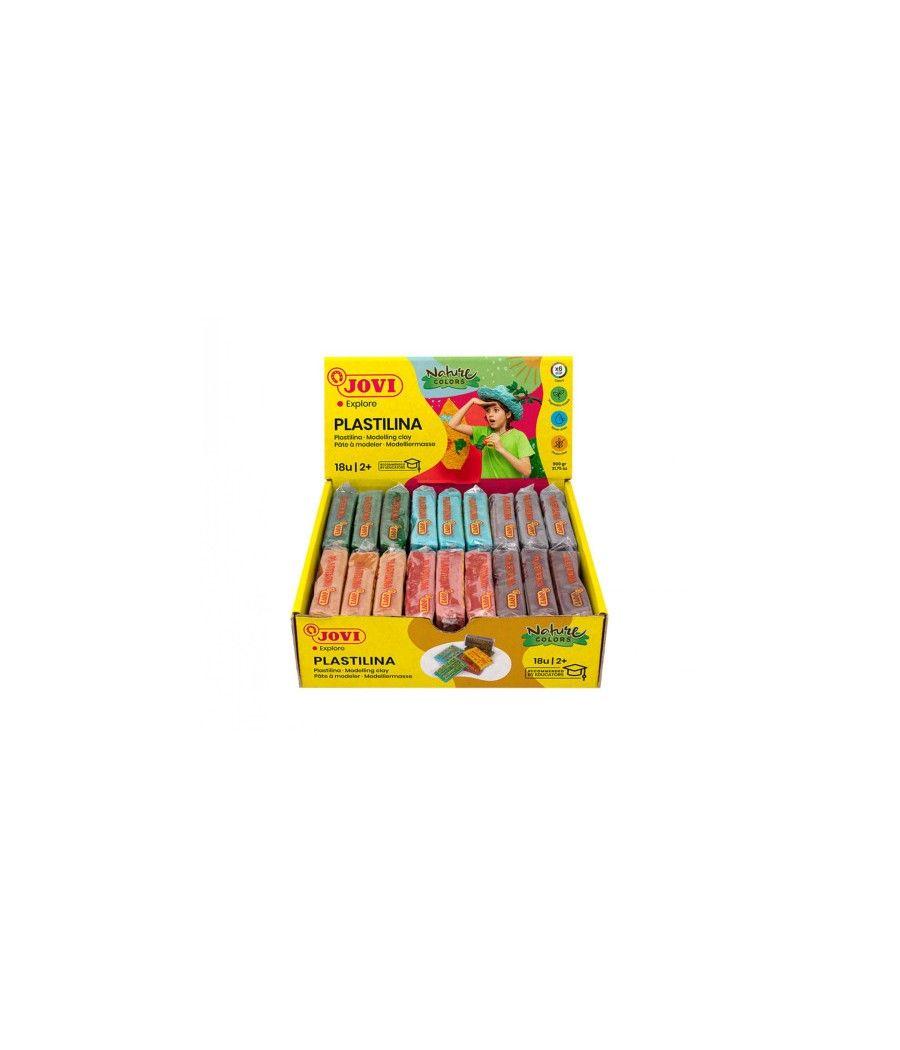 Caja plastilina 18 pastillas de 50gr gama nature colores surtidos (3 uds x color) jovi 70/18n