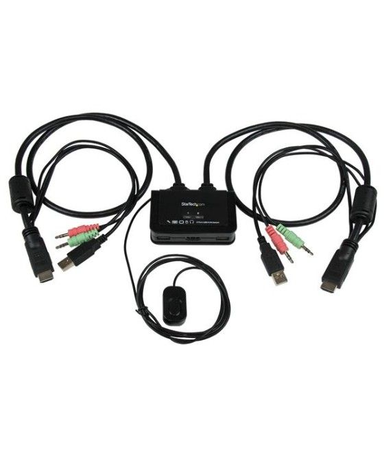 StarTech.com Conmutador Switch KVM 2 puertos HDMI USB Audio con Cables Integrados - 1080p - Imagen 2