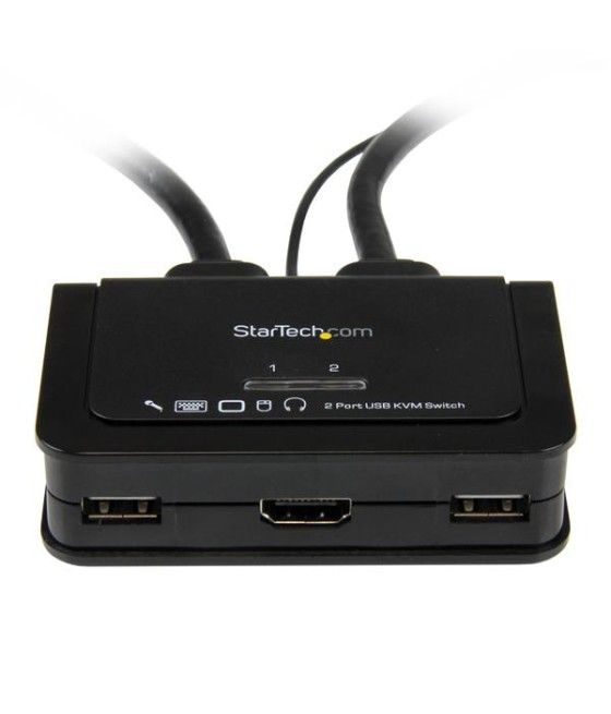 StarTech.com Conmutador Switch KVM 2 puertos HDMI USB Audio con Cables Integrados - 1080p - Imagen 3