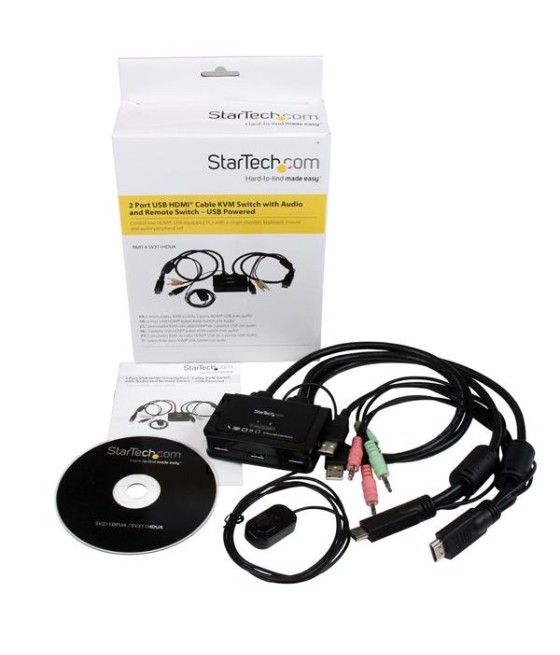 StarTech.com Conmutador Switch KVM 2 puertos HDMI USB Audio con Cables Integrados - 1080p - Imagen 7
