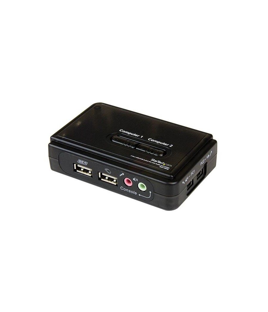 StarTech.com Juego de Conmutador KVM de 2 puertos con todo incluido - USB - Audio y Vídeo VGA - Imagen 2