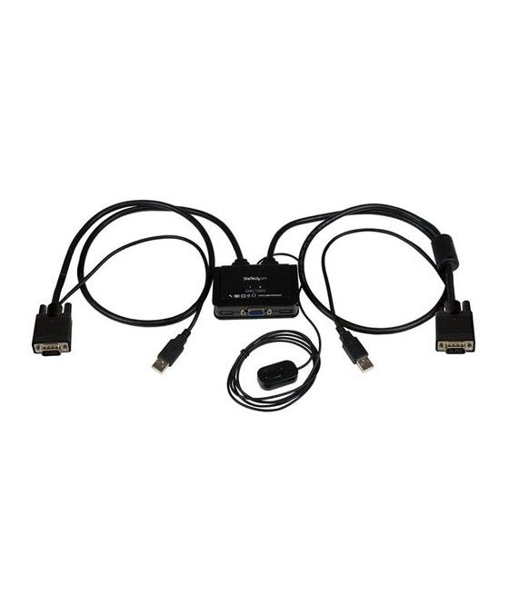 StarTech.com Switch Conmutador KVM de Cable con 2 Puertos VGA USB Alimentado por USB con Interruptor Remoto - Imagen 1