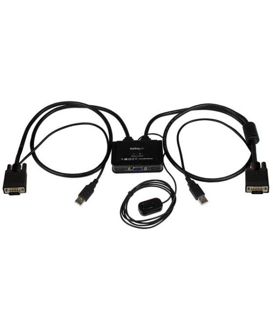 StarTech.com Switch Conmutador KVM de Cable con 2 Puertos VGA USB Alimentado por USB con Interruptor Remoto - Imagen 2