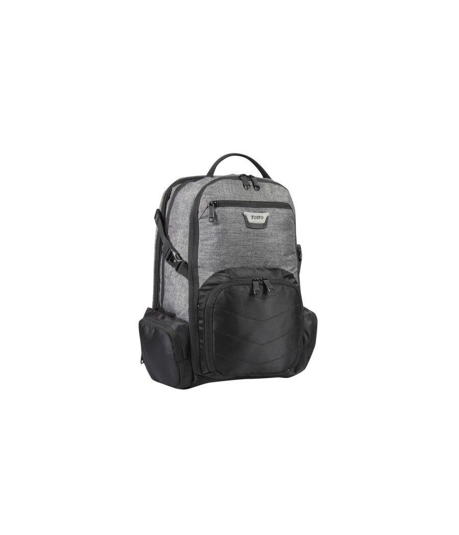 Mochila hybrid tablet y pc 15'' 4 cremalleras gris/negro totto ma04ind588-1620g-gn0