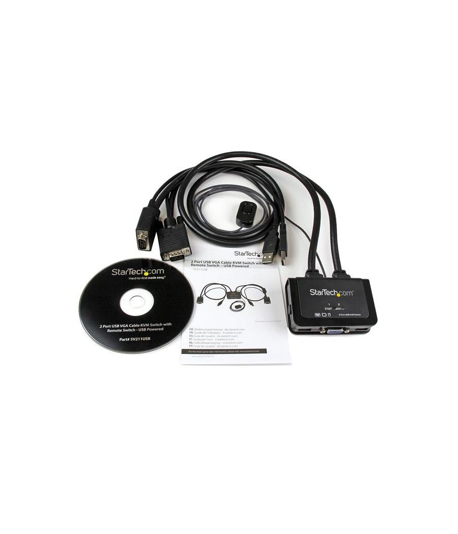 StarTech.com Switch Conmutador KVM de Cable con 2 Puertos VGA USB Alimentado por USB con Interruptor Remoto - Imagen 7
