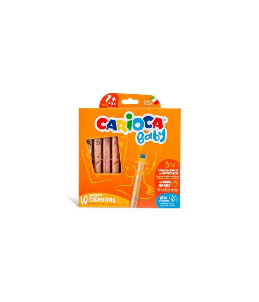 Caja 10 lápices 3 en 1 + sacapuntas carioca baby 42818