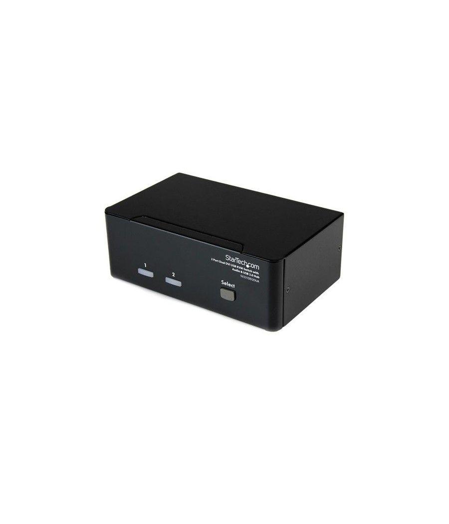 StarTech.com Conmutador Switch KVM de 2 Puertos Doble Monitor DVI Audio 4 Puertos USB 1920x1200 - Imagen 1