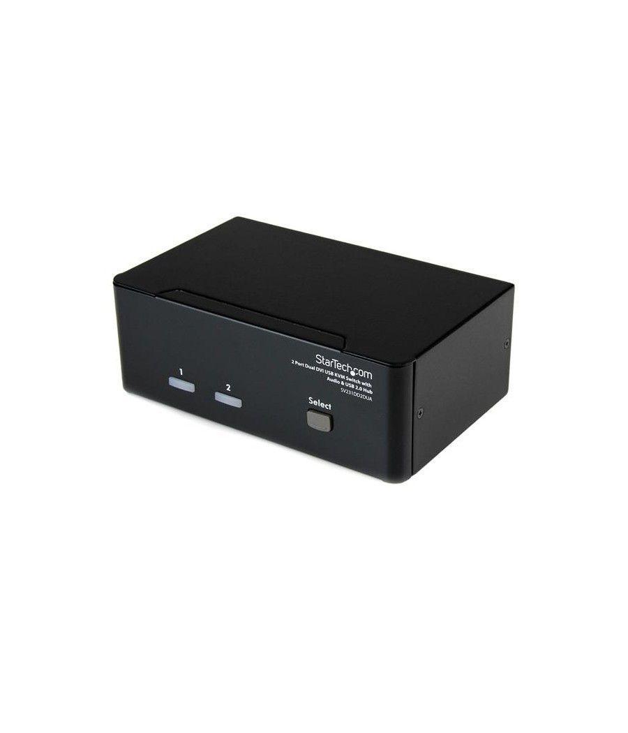 StarTech.com Conmutador Switch KVM de 2 Puertos Doble Monitor DVI Audio 4 Puertos USB 1920x1200 - Imagen 2