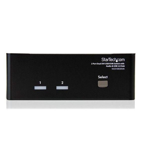 StarTech.com Conmutador Switch KVM de 2 Puertos Doble Monitor DVI Audio 4 Puertos USB 1920x1200 - Imagen 3