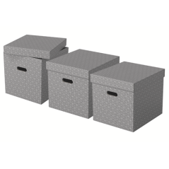 Pack 3 cajas grises 365x320x315mm esselte 628289