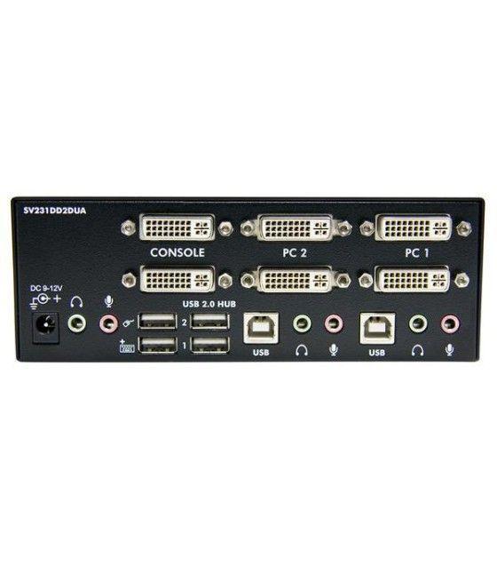 StarTech.com Conmutador Switch KVM de 2 Puertos Doble Monitor DVI Audio 4 Puertos USB 1920x1200 - Imagen 4