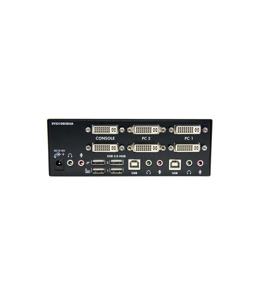 StarTech.com Conmutador Switch KVM de 2 Puertos Doble Monitor DVI Audio 4 Puertos USB 1920x1200 - Imagen 4