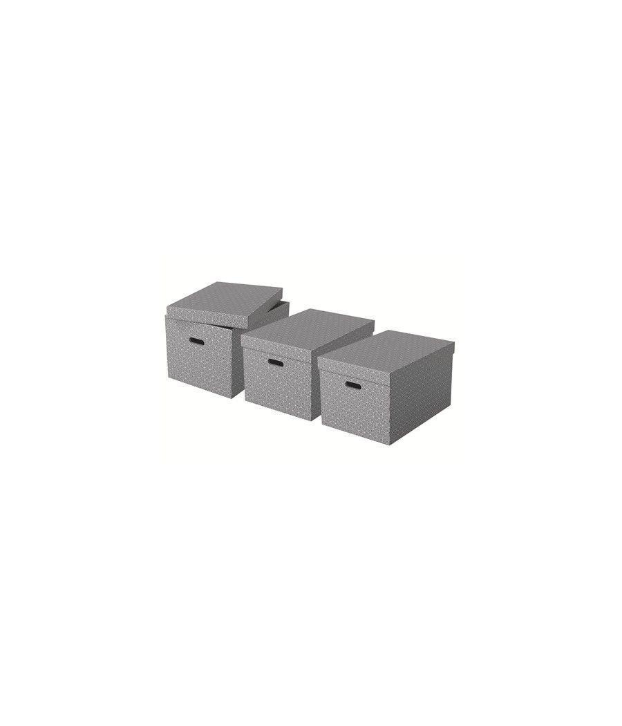 Pack 3 cajas grises 510x355x305mm esselte 628287