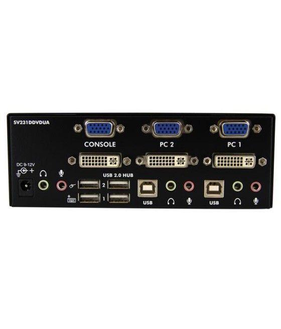 StarTech.com Conmutador Switch KVM de 2 Puertos Doble Monitor DVI VGA Audio 4 Puertos USB 1920x1200 - Imagen 4