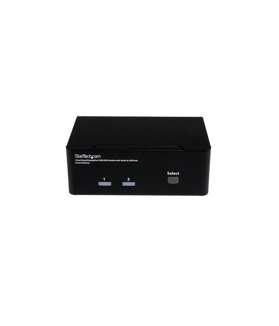 StarTech.com Conmutador Switch KVM - 2 puertos USB 2.0 - Audio Vídeo DisplayPort 2 Monitores - Imagen 2