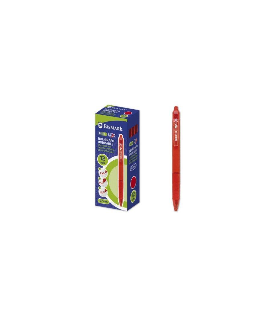 Boligrafo borrable c/clip rojo bismark 330217 pack 12 unidades