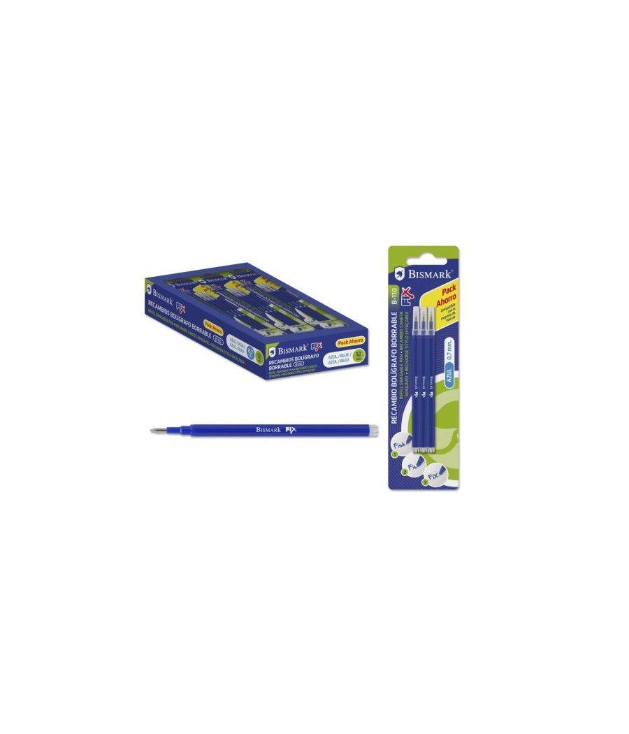 Set 3 unidades recambio boligrafo borrable azul bismark 327532