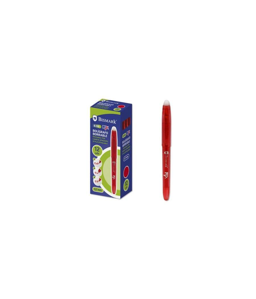 Boligrafo borrable c/capuchon rojo.0.7mm bismark 327530 pack 12 unidades