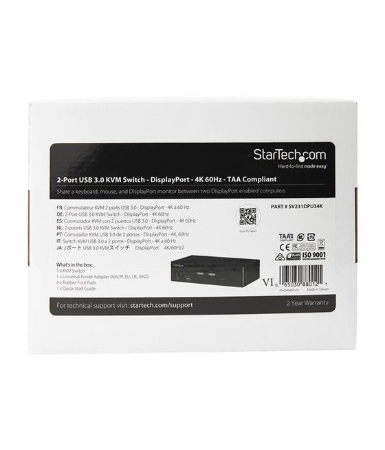 StarTech.com Switch Conmutador KVM DisplayPort de 2 Puertos - 4K 60Hz - Imagen 5