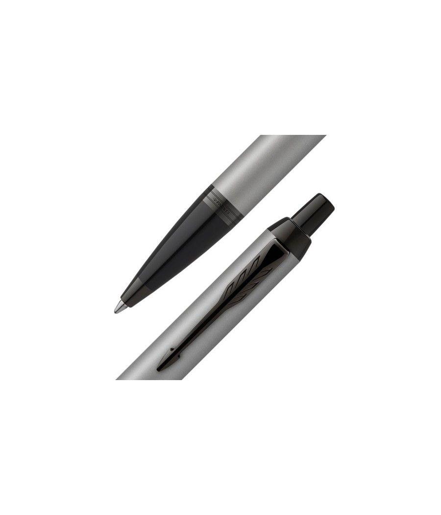 Bolígrafo im cuerpo gris mate/adornos negros medium parker 2127752