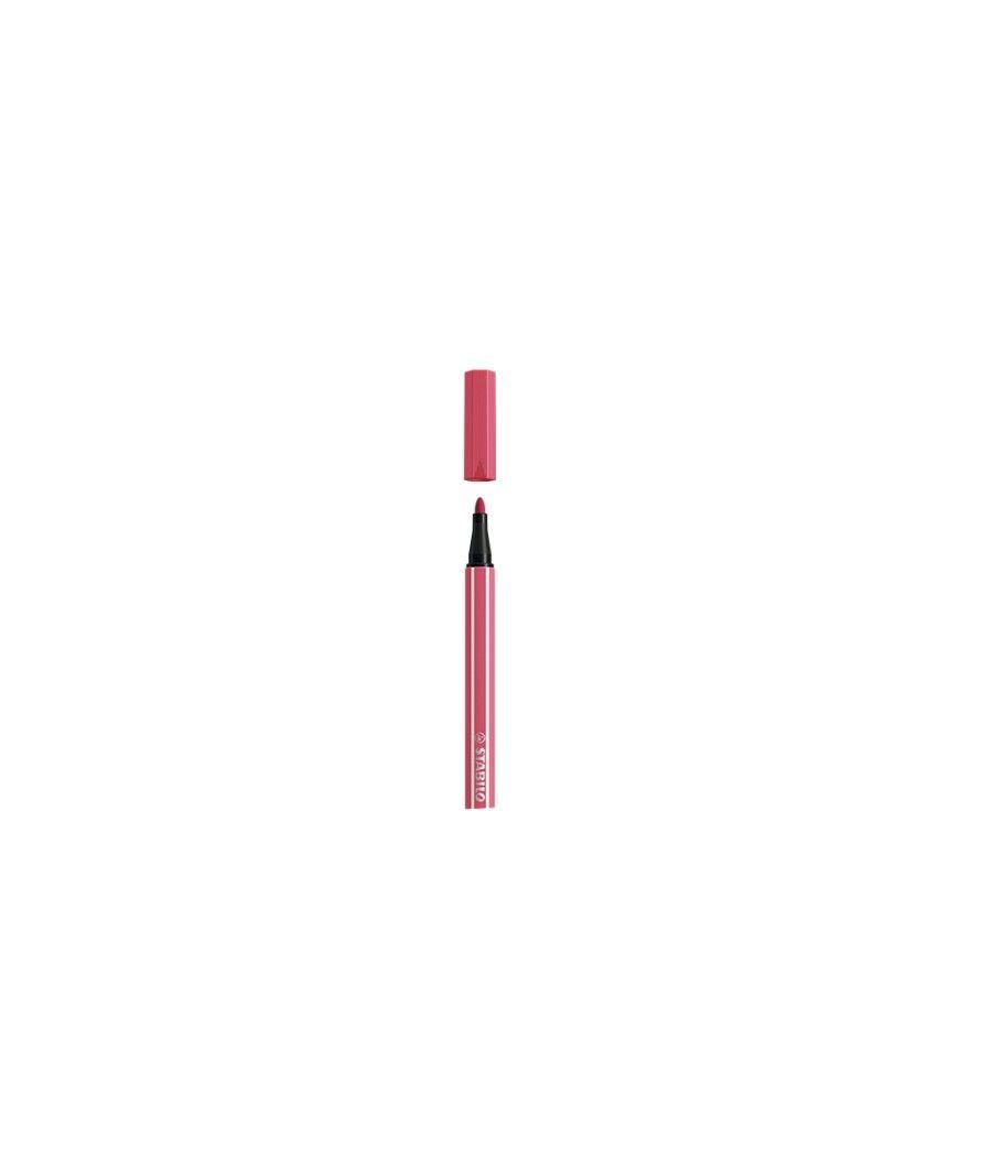 Rotulador punta fibra media 1mm. pen 68 rojo fresa stabilo 68/49 pack 10 unidades