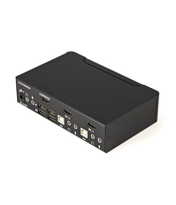 StarTech.com Conmutador Switch KVM 2 puertos HDMI con Hub Concentrador USB 2.0 Audio - 1920x1200
