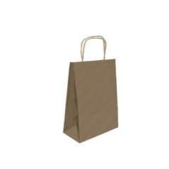 Bolsa papel con asas kraft marron m 27x12x37 cm bismark 329838 pack 25 unidades