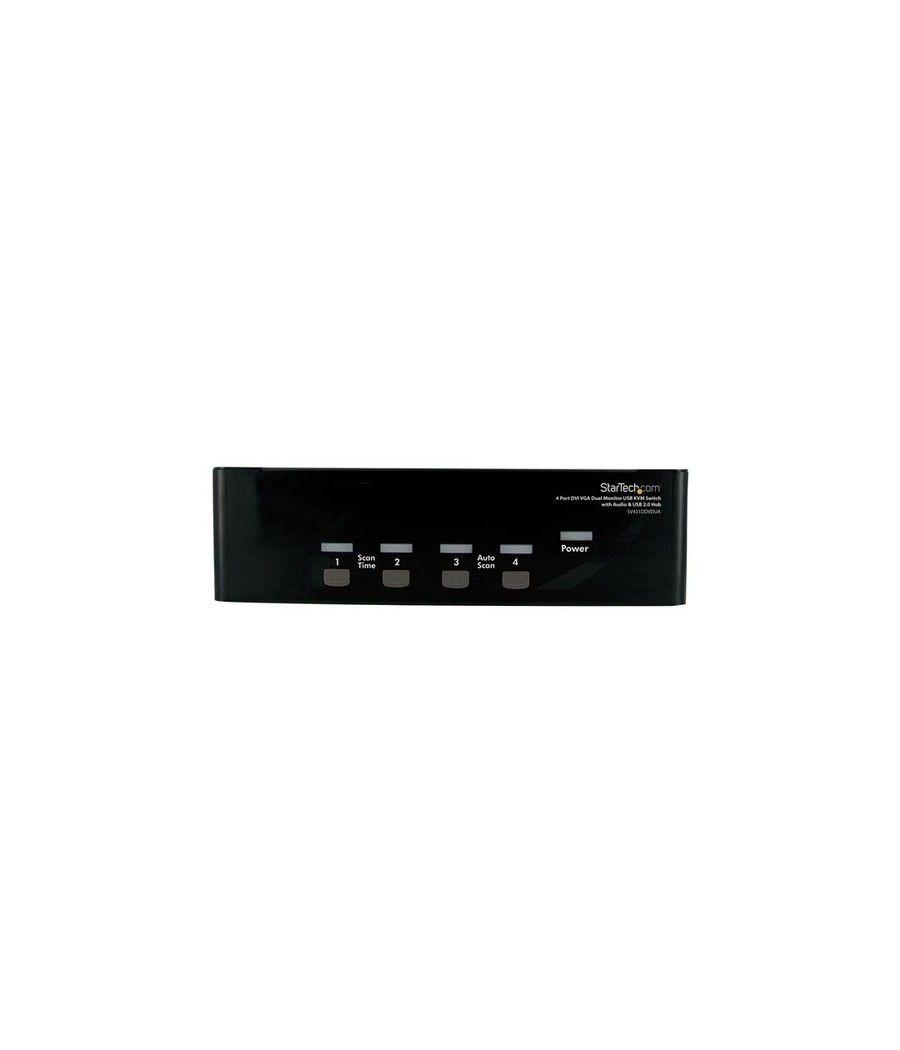 StarTech.com Conmutador Switch KVM 4 Ordenadores 2 Monitores Dobles DVI VGA Audio Puertos USB 1920x1440 - Imagen 1