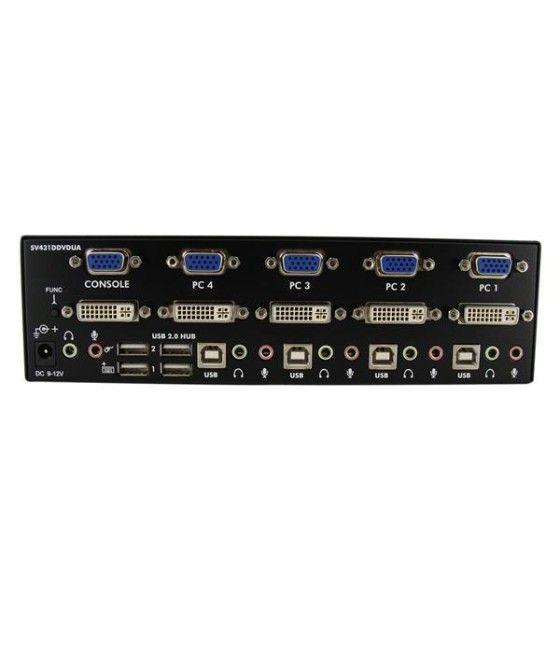 StarTech.com Conmutador Switch KVM 4 Ordenadores 2 Monitores Dobles DVI VGA Audio Puertos USB 1920x1440 - Imagen 3
