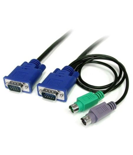 StarTech.com Cable KVM de 1,8m Ultra Delgado Todo en Uno VGA PS/2 PS2 HD15 - 6ft Pies 3 en 1 - Imagen 1