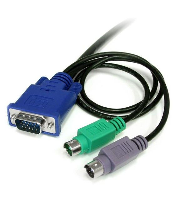 StarTech.com Cable KVM de 1,8m Ultra Delgado Todo en Uno VGA PS/2 PS2 HD15 - 6ft Pies 3 en 1 - Imagen 4