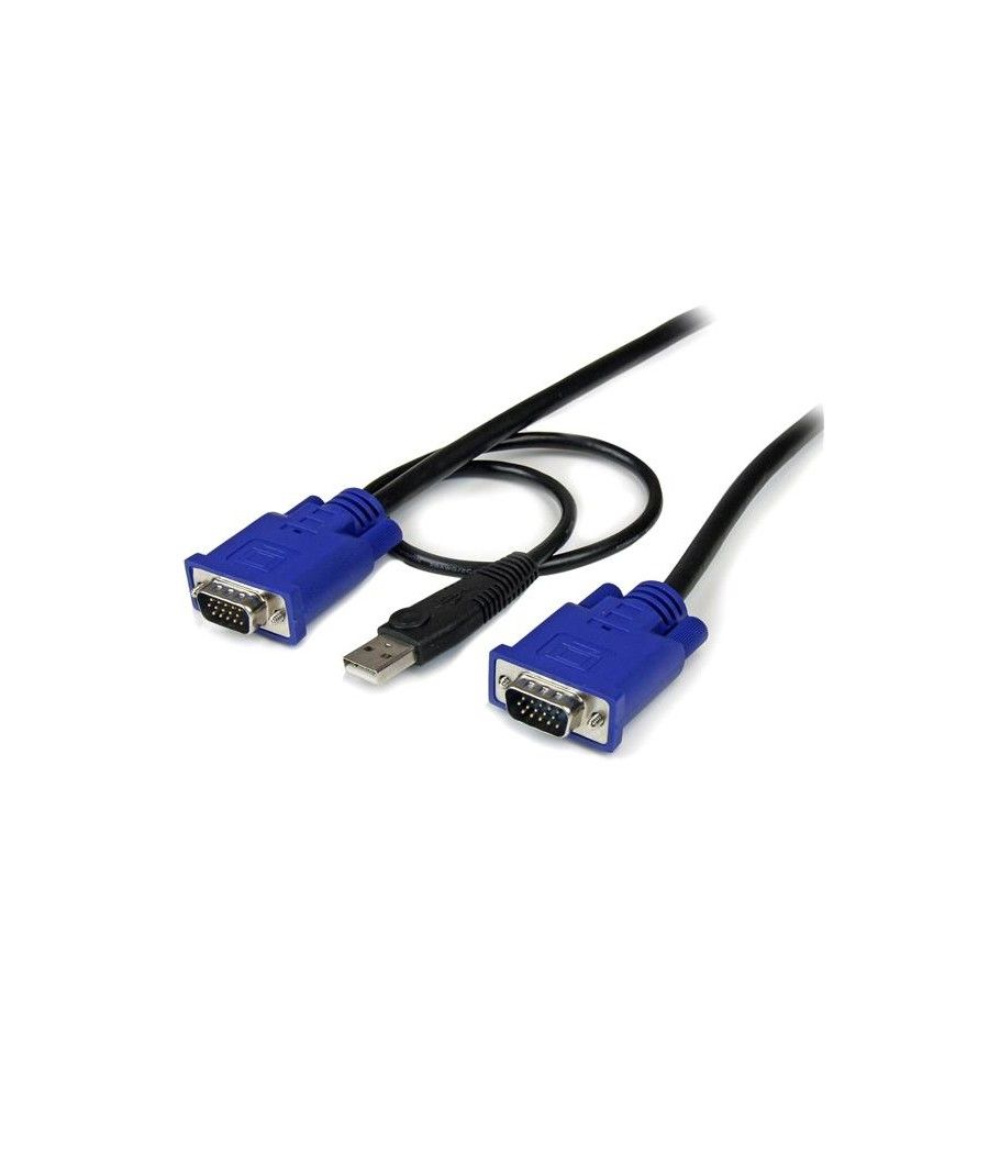 StarTech.com Cable KVM de 3m Ultra Delgado Todo en Uno VGA USB HD15 - 10ft Pies 2 en 1 - Imagen 2