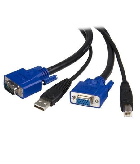 StarTech.com Cable KVM de 1,8m Todo en Uno VGA USB A USB B HD15 - 6ft Pies 2 en 1 - Imagen 1