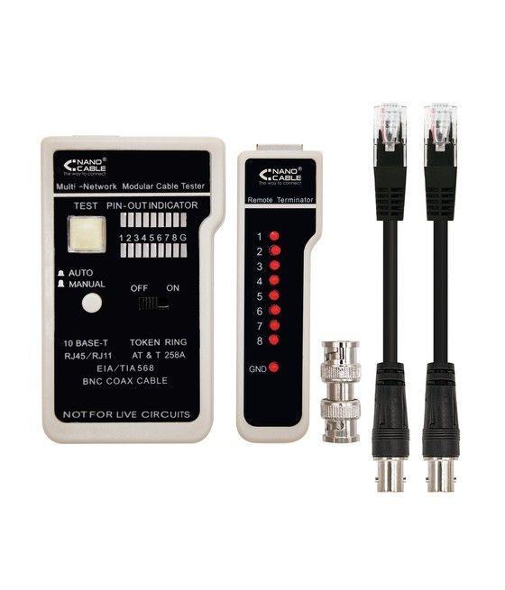 Nanocable TESTEADOR PARA CABLE RJ11/RJ12/RJ45, COAXIAL - Imagen 1